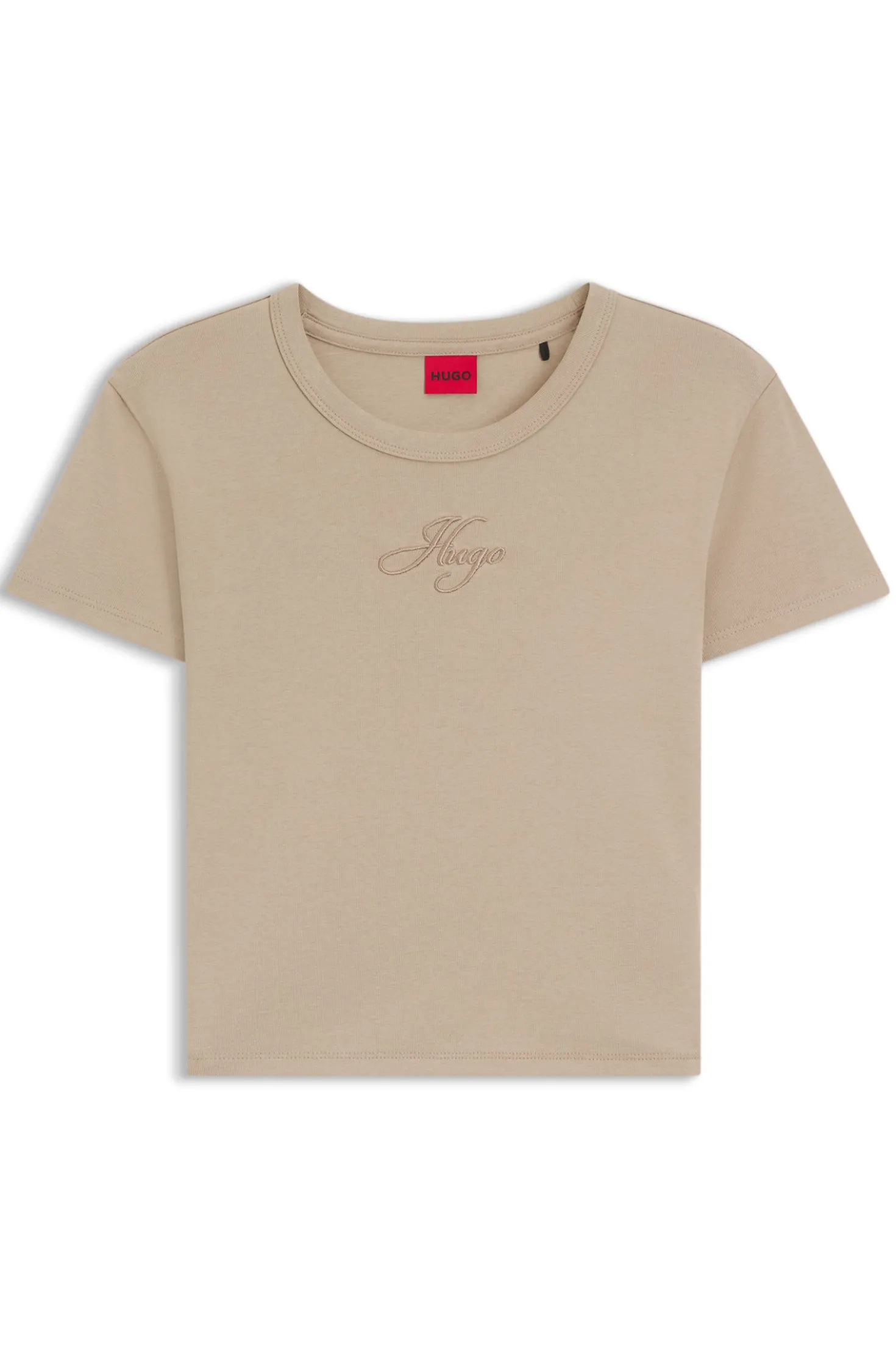 T-Shirt aus Baumwoll-Mix mit Logo-Stickerei