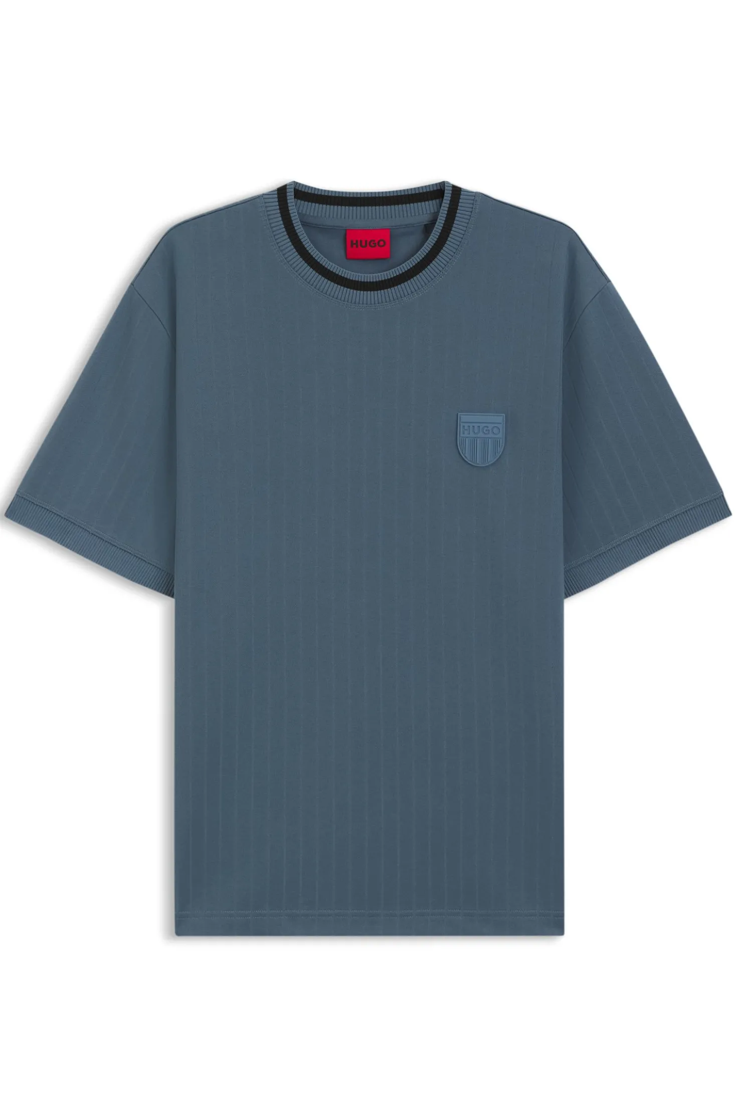 T-Shirt aus Baumwoll-Mix mit Nadelzug-Streifen