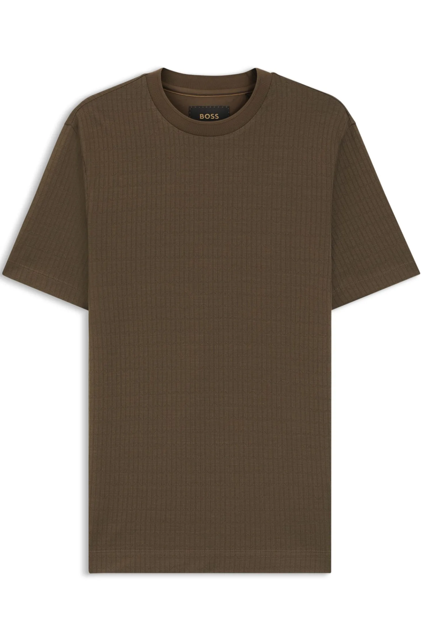 T-Shirt aus Baumwoll-Mix mit Seide und geometrischem Jacquard-Muster