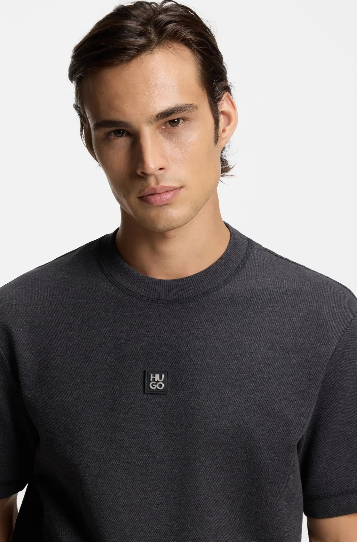 T-Shirt aus Baumwoll-Mix mit Stack-Logo