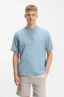 T-Shirt aus Interlock-Baumwolle mit Logo-Artwork