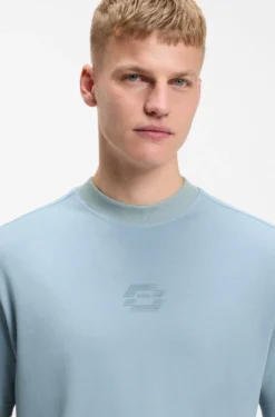 T-Shirt aus Interlock-Baumwolle mit Logo-Artwork