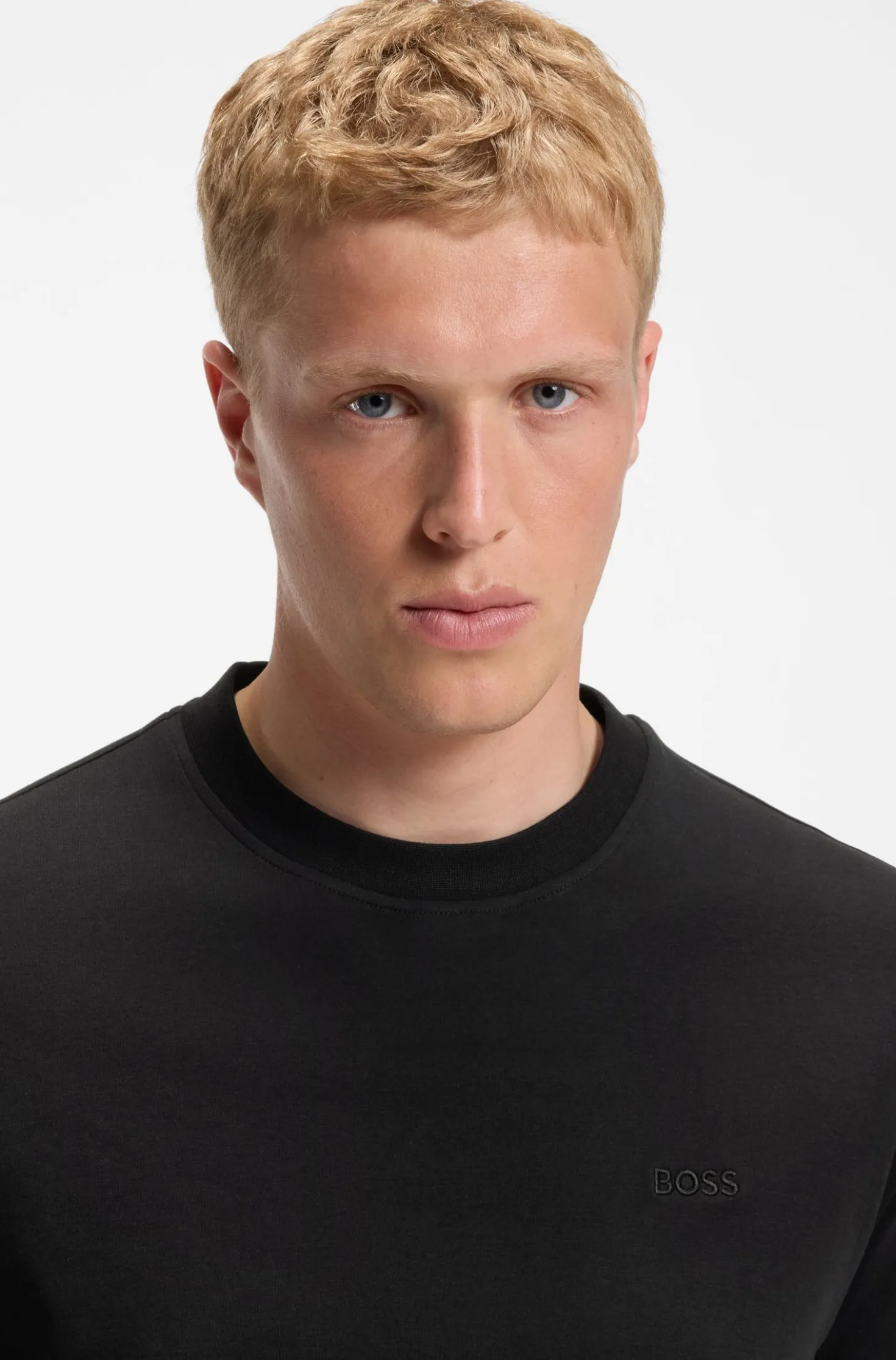 T-Shirt aus Interlock-Baumwolle mit Logo-Stickerei