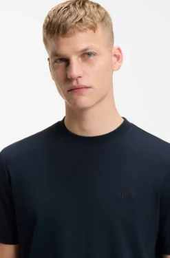 T-Shirt aus Interlock-Baumwolle mit Logo-Stickerei