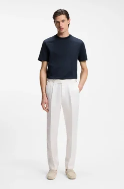 T-Shirt aus merzerisierter Baumwolle mit dreifarbigem Jacquard-Muster