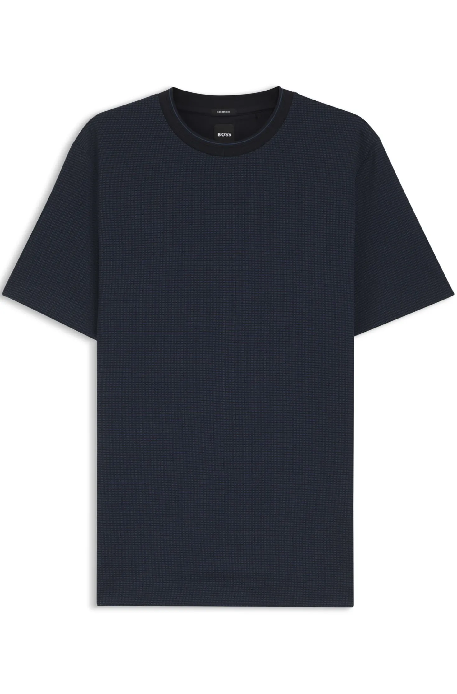 T-Shirt aus merzerisierter Baumwolle mit dreifarbigem Jacquard-Muster