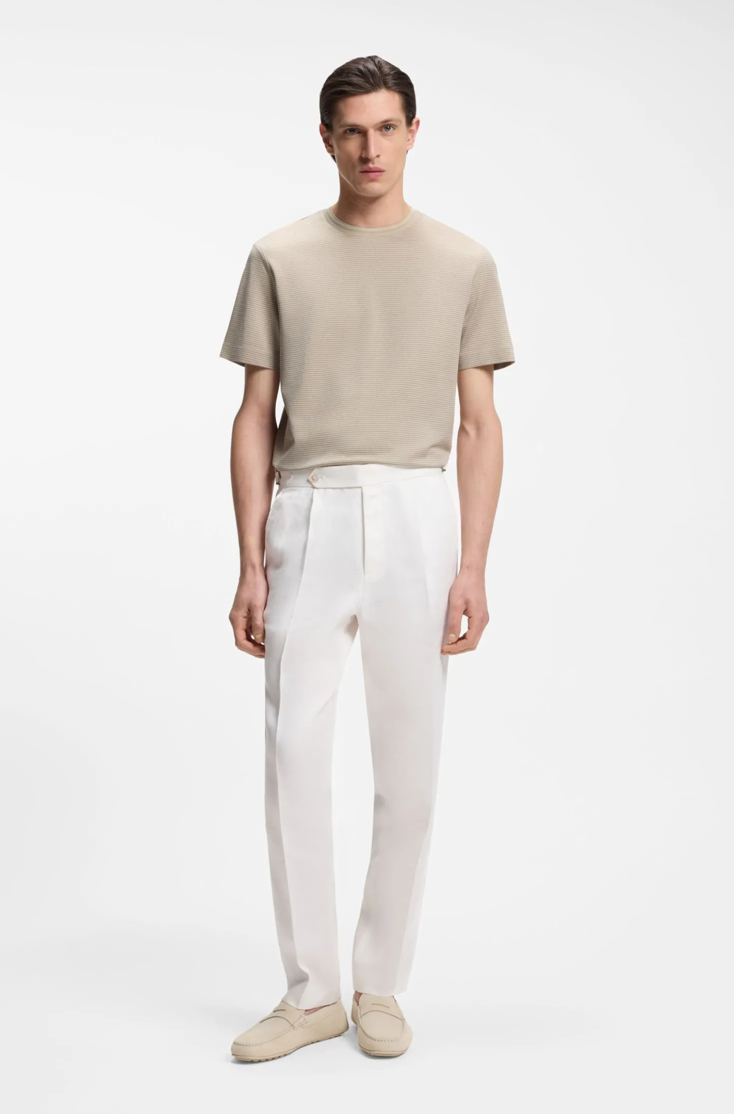T-Shirt aus merzerisierter Baumwolle mit dreifarbigem Jacquard-Muster