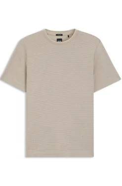T-Shirt aus merzerisierter Baumwolle mit dreifarbigem Jacquard-Muster