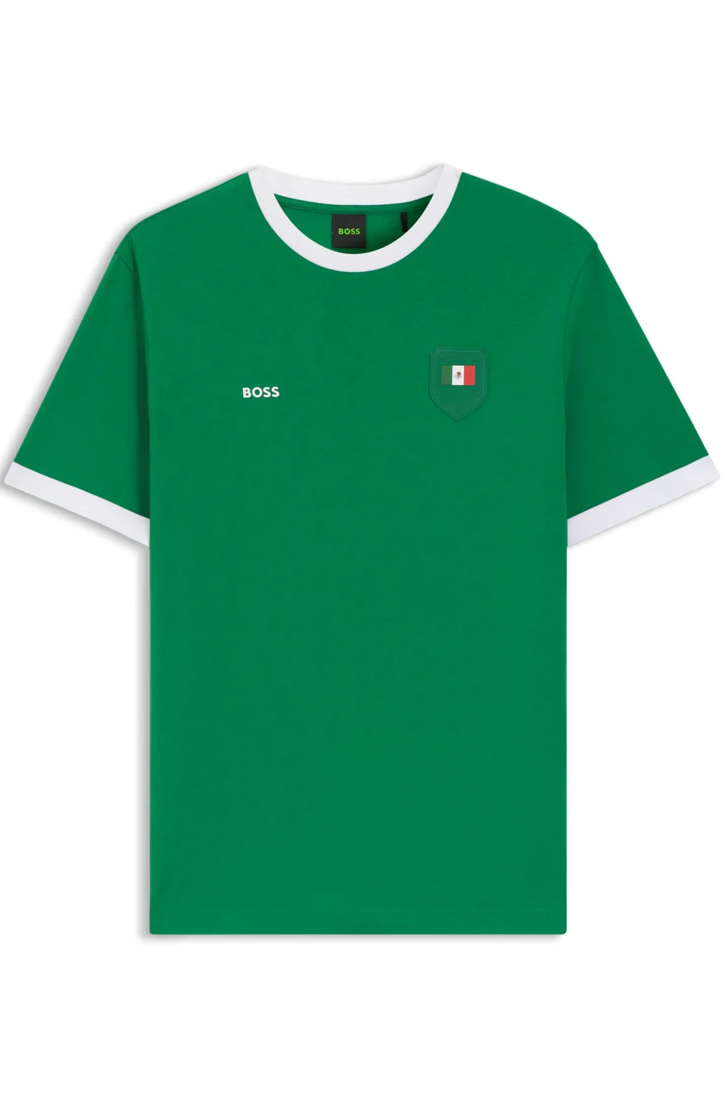 T-Shirt aus Stretch-Baumwolle mit Landesflagge und Logo