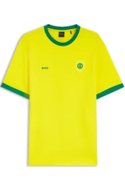 T-Shirt aus Stretch-Baumwolle mit Landesflagge und Logo