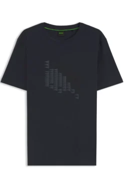 T-Shirt aus Stretch-Baumwolle mit Flaggen-Artwork