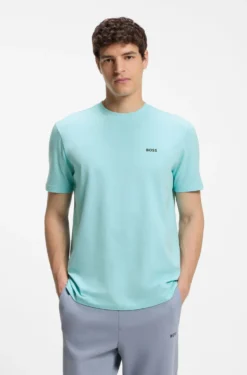 T-Shirt aus Stretch-Baumwolle mit Logo-Detail