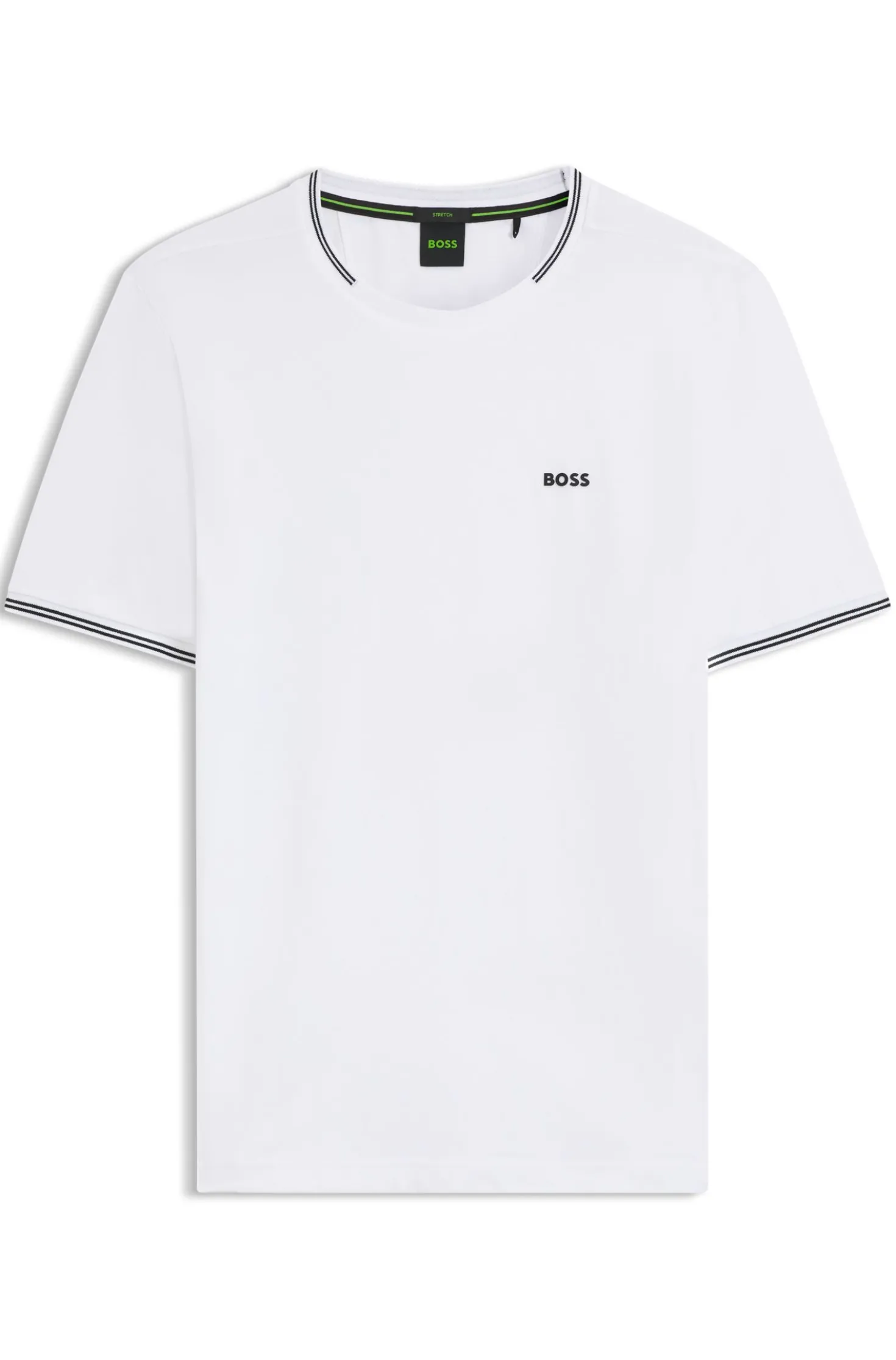 T-Shirt aus Stretch-Baumwolle mit Streifen und Logo