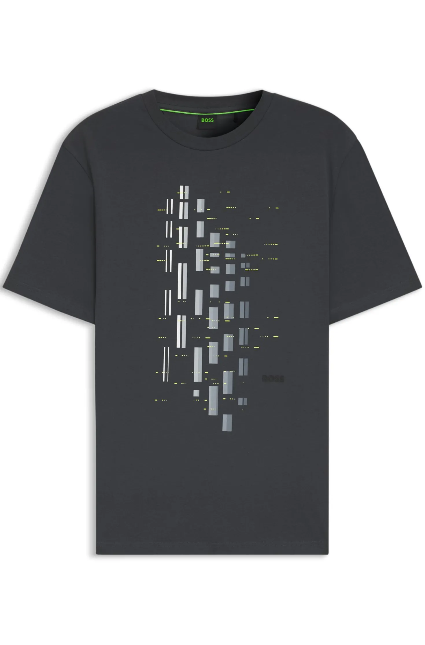 T-Shirt aus Stretch-Baumwolle mit geometrischem Print