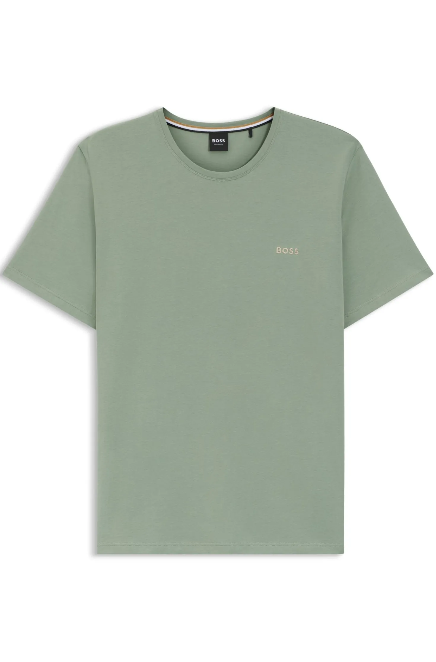 T-Shirt aus Stretch-Baumwolle mit Logo-Stickerei