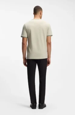 T-Shirt aus Stretch-Baumwolle mit Streifen und Logo
