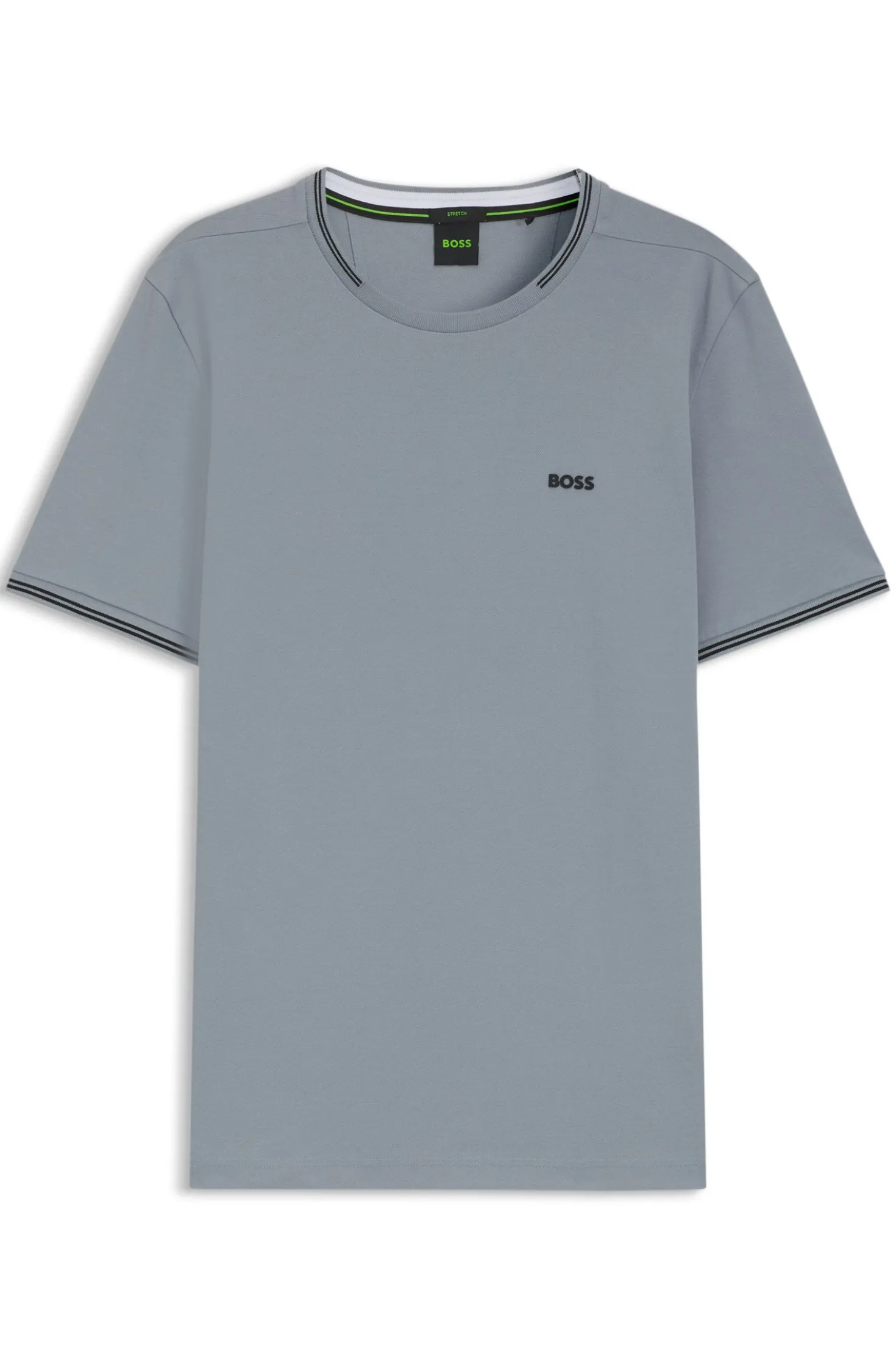 T-Shirt aus Stretch-Baumwolle mit Streifen und Logo