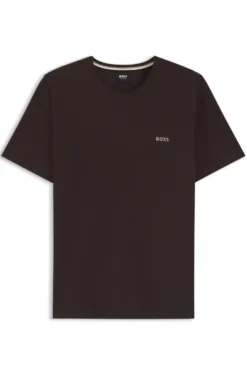 T-Shirt aus Stretch-Baumwolle mit Logo-Stickerei