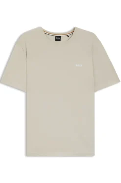 T-Shirt aus Stretch-Baumwolle mit Logo-Stickerei