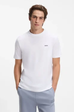 T-Shirt aus Stretch-Baumwolle mit Logo-Detail