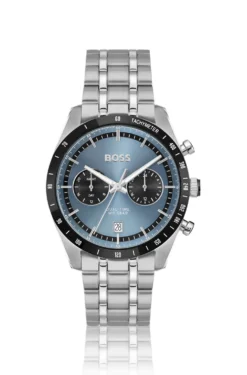 Uhr mit blauem Zifferblatt und Gliederarmband