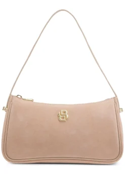 Umhängetasche aus Veloursleder mit metallenen Double-B-Monogramm