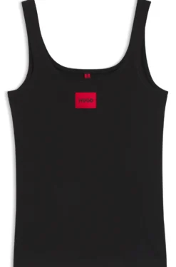 Unterhemd aus Stretch-Baumwolle mit rotem Logo