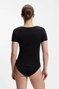 Unterwäsche-Top aus Stretch-Baumwolle mit Kontrast-Logo
