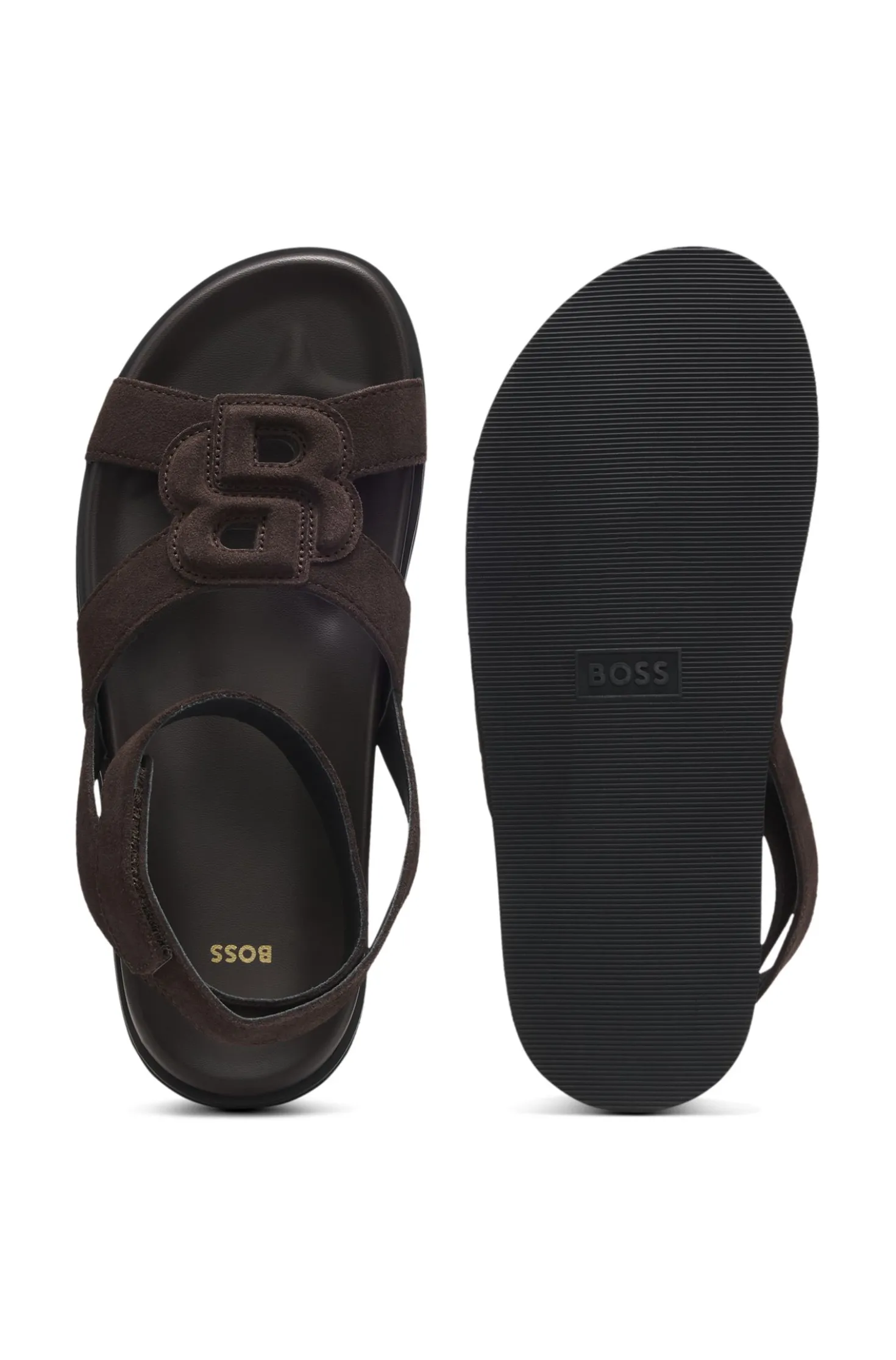 Veloursleder-Sandalen mit Double-B-Monogramm