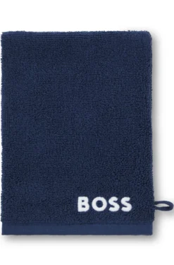 Waschhandschuh aus Baumwolle mit kontrastfarbener Logo-Stickerei