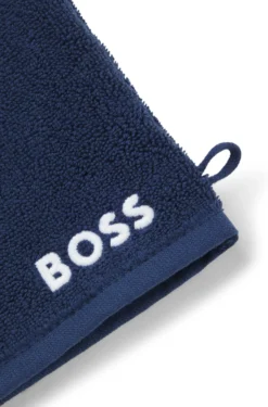 Waschhandschuh aus Baumwolle mit kontrastfarbener Logo-Stickerei