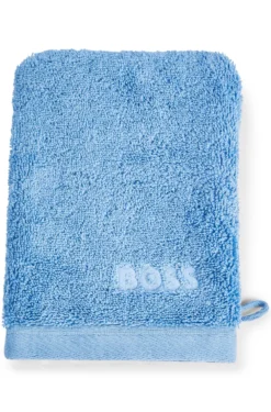 Waschhandschuh aus Baumwolle mit Logo-Stickerei