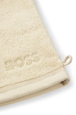 Waschhandschuh aus Baumwolle mit Logo-Stickerei