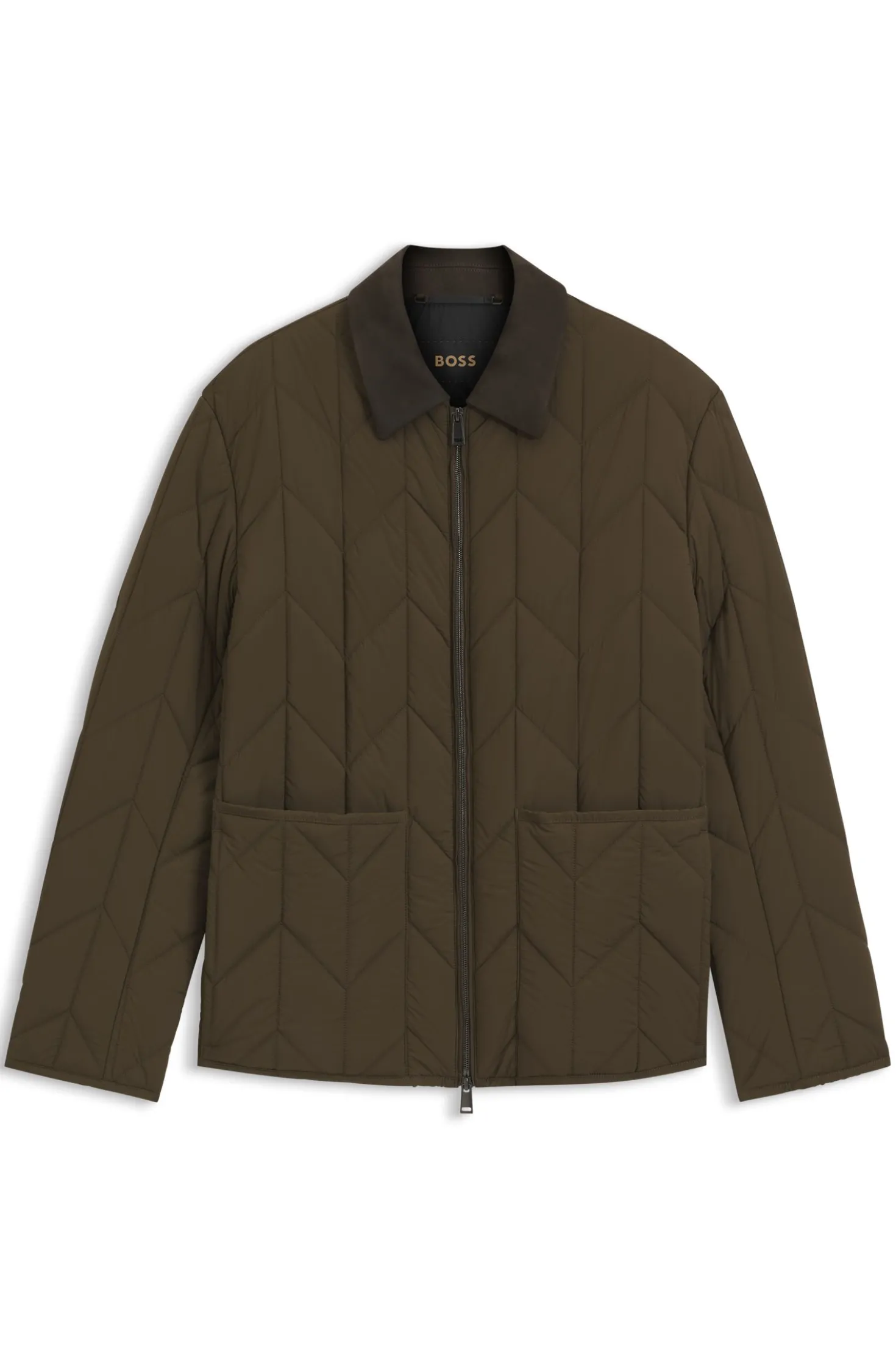 Wasserabweisende Jacke mit Nubukleder-Details