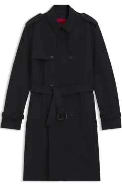 Wasserabweisender Trenchcoat aus Baumwoll-Mix mit Twill-Struktur