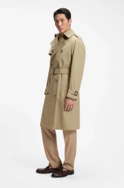Wasserabweisender Trenchcoat aus Baumwoll-Twill
