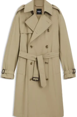 Wasserabweisender Trenchcoat aus Baumwoll-Twill