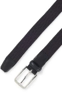 Webgürtel mit Leder-Details