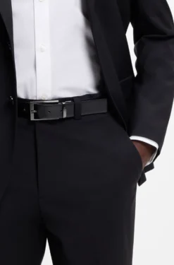 Wendegürtel aus Leder mit Logo-Steg