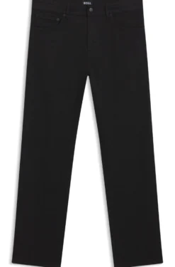 Year of the Horse Tapered-Fit Jeans aus schwarzem Denim mit gelasertem Muster