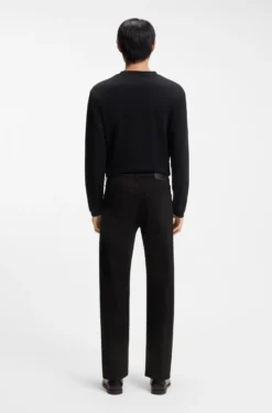 Year of the Horse Tapered-Fit Jeans aus schwarzem Denim mit gelasertem Muster