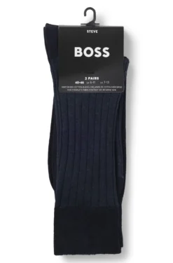 Zweierpack gerippte Vanisé-Socken aus merzerisiertem Baumwoll-Mix