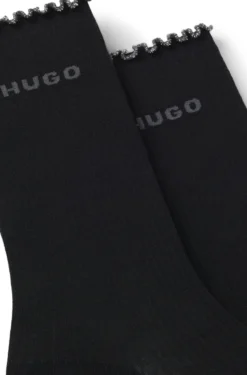 Zweierpack mittelhohe Socken mit gekräuselten Bündchen