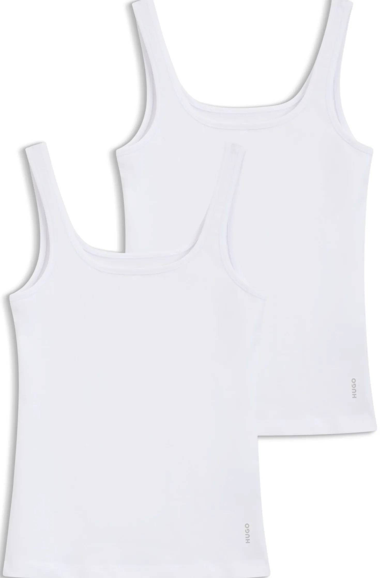 Zweierpack Unterhemden aus Stretch-Baumwoll-Jersey