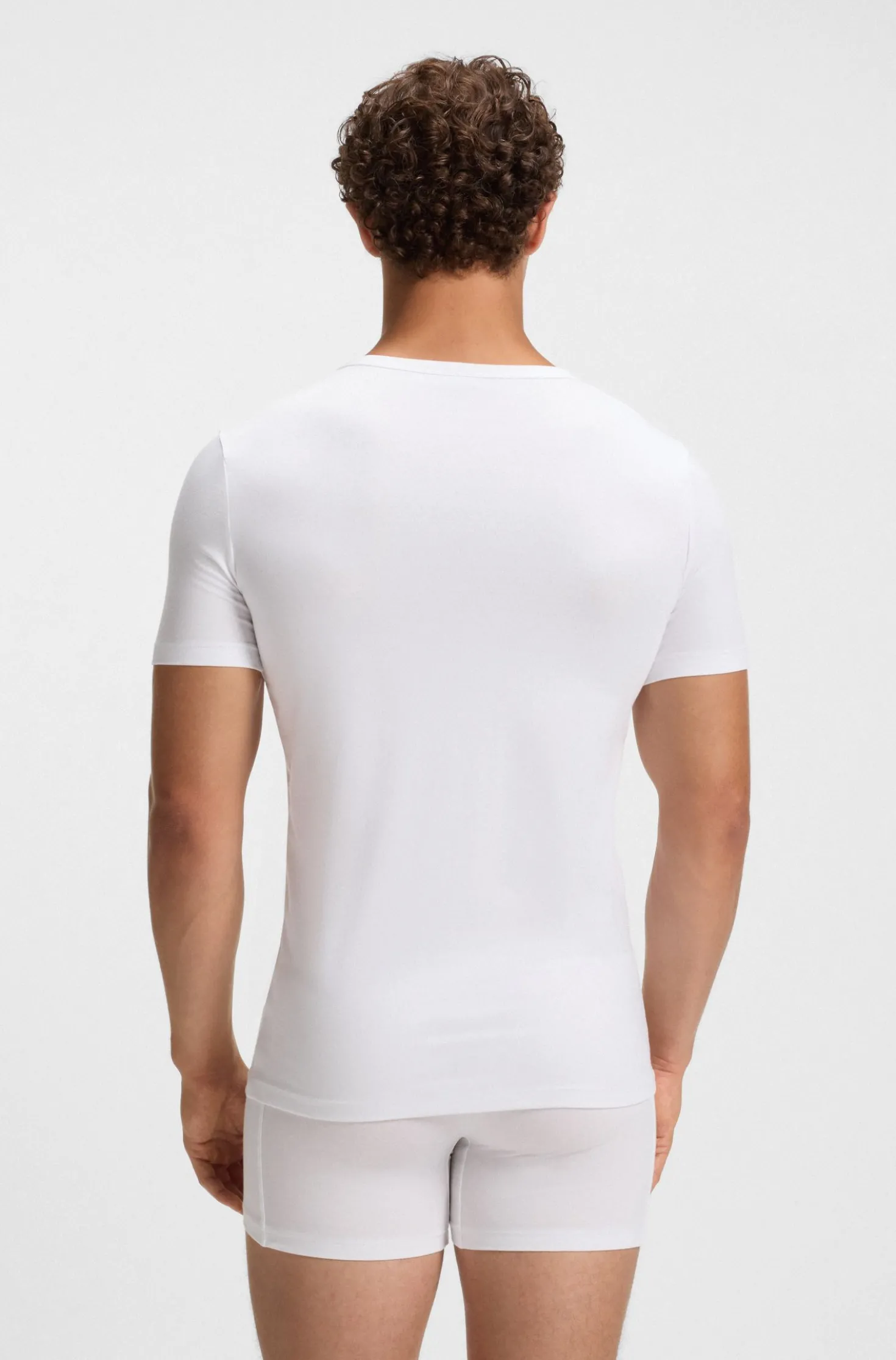 Zweierpack Unterwäsche-T-Shirts aus Stretch-Baumwolle