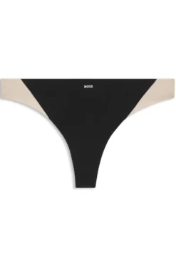 Zweifarbiger String aus Stretch-Jersey
