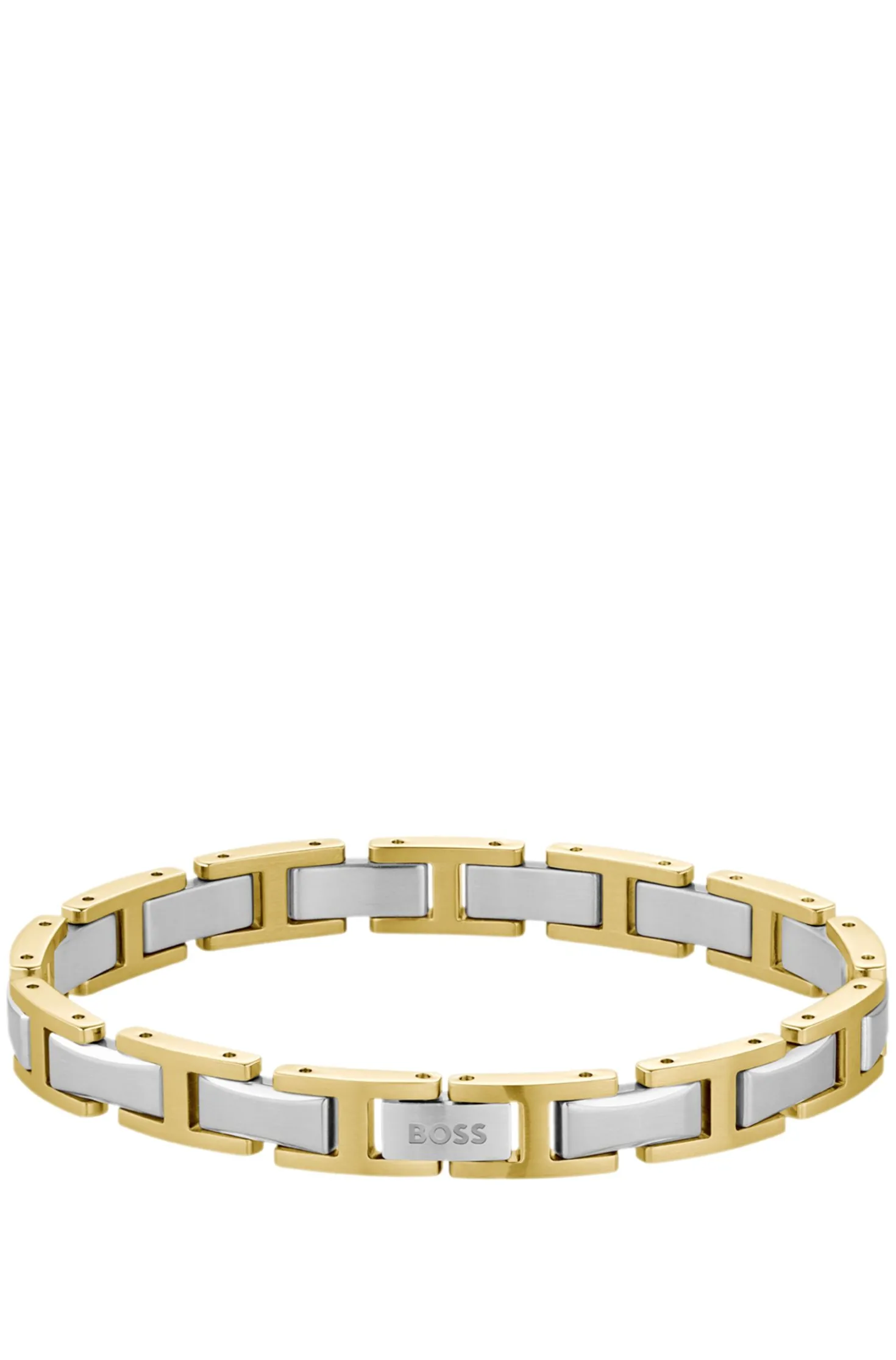 Zweifarbiges Armband mit H-Gliedern und Logo-Schließe