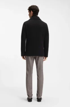 Zweireihiger Slim-Fit Mantel aus Woll-Mix