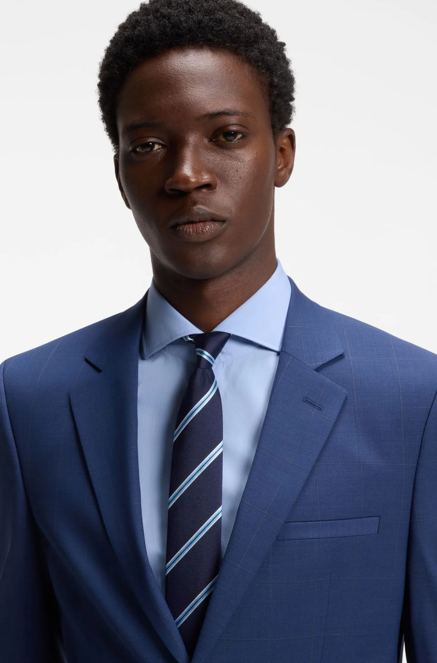 Zweiteiliger Extra Slim-Fit Anzug aus kariertem Twill