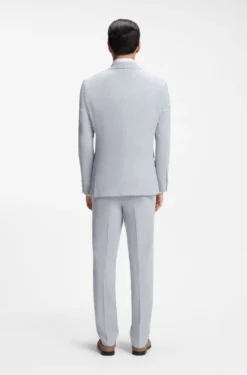 Zweiteiliger Regular-Fit Anzug aus Stretch-Bouclé